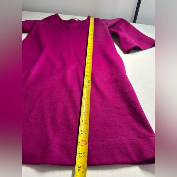 Diane Von Furstenberg DVF Aidia Wool Shift Dress Magenta Pockets Size 4 EUC - Picture 3 of 8